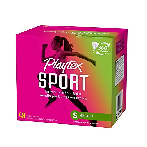 Playtex Sport Tampons Super Absorbency, White, Unscented, 48 Count