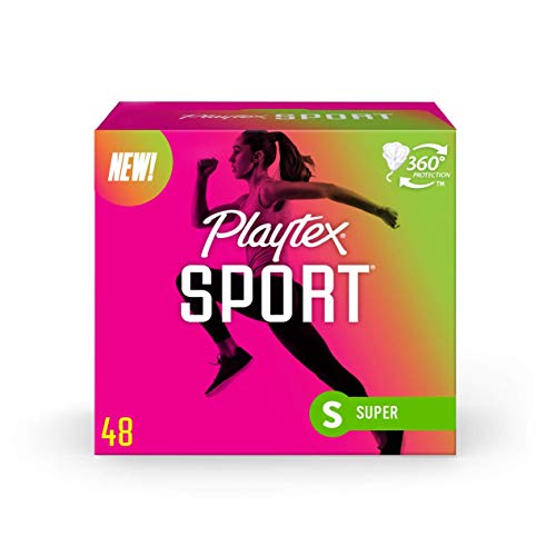 Playtex Sport Tampons Super Absorbency, White, Unscented, 48 Count
