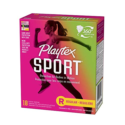 Playtex Sport Tampons with Flex-Fit Technology, Regular, Unscented - 18 Count