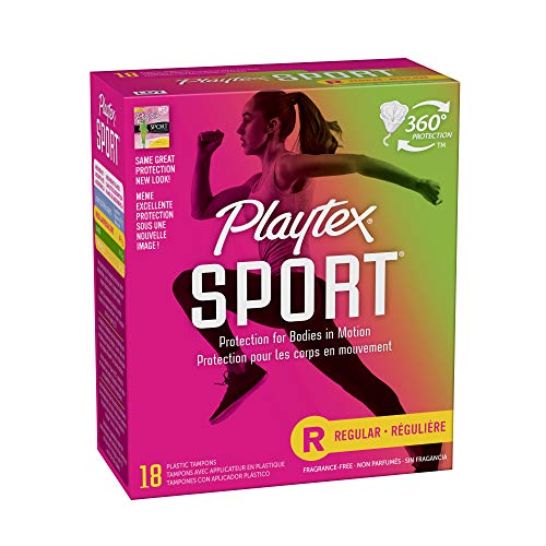 Playtex Sport Tampons with Flex-Fit Technology, Regular, Unscented - 18 Count