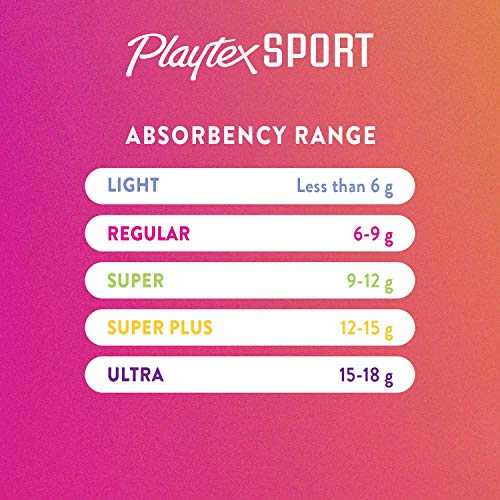 Playtex Sport Tampons with Flex-Fit Technology, Regular, Unscented - 18 Count