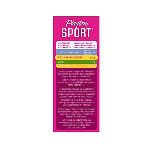 Playtex Sport Tampons with Flex-Fit Technology, Regular, Unscented - 18 Count