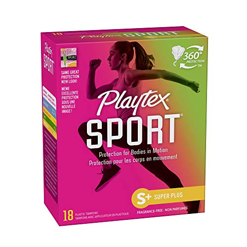 Playtex Sport Tampons with Flex-Fit Technology, Super Plus, Unscented - 18 Co...