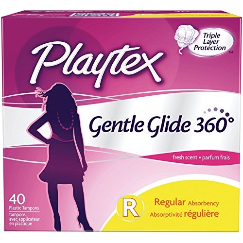 Playtex Tampons with Comfortable Plastic Applicator, Super Absorbency, Deodor...