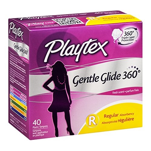Playtex Tampons with Comfortable Plastic Applicator, Super Absorbency, Deodor...