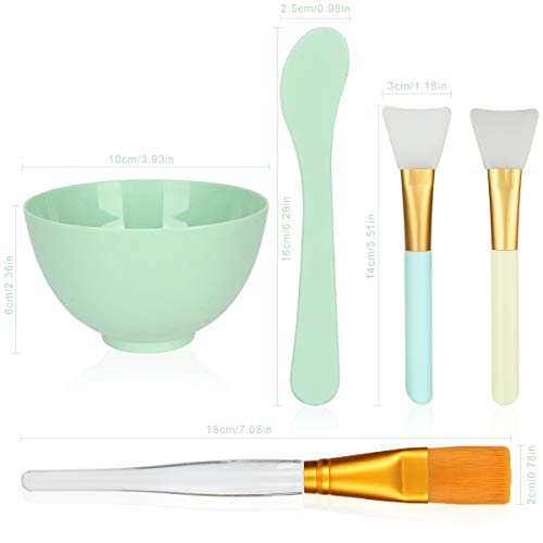 Face Mask Mixing Bowl Set, Plazuria 5 in 1 DIY Facemask Mixing Tool Kit with ...