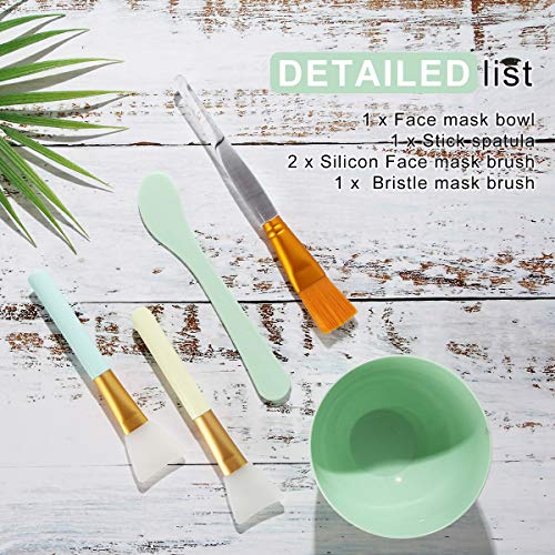 Face Mask Mixing Bowl Set, Plazuria 5 in 1 DIY Facemask Mixing Tool Kit with ...