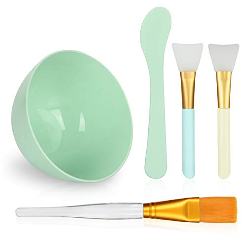 Face Mask Mixing Bowl Set, Plazuria 5 in 1 DIY Facemask Mixing Tool Kit with ...