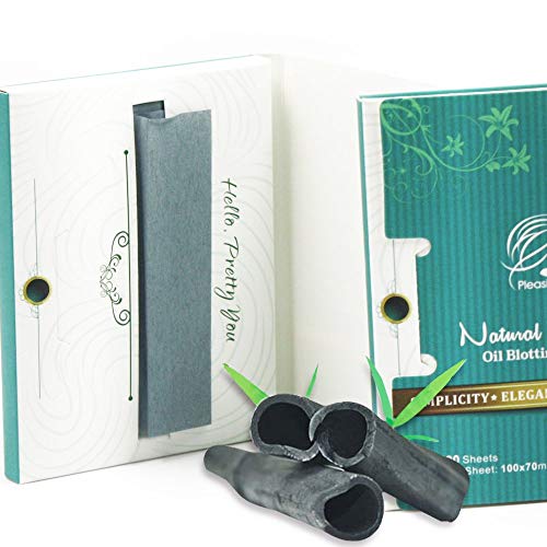 Natural Bamboo Charcoal Oil Absorbing Tissues - 100 Counts, Easy Take Out Des...