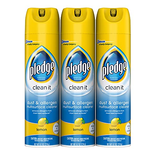 Pledge Dust & Allergen Multisurface Cleaner Spray, Works on Leather, Granite,...