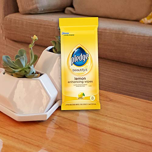 Pledge Multi-Surface Furniture Polish Wipes, Works on Wood, Granite, and Leat...
