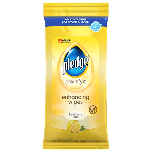 Pledge Multi-Surface Furniture Polish Wipes, Works on Wood, Granite, and Leat...