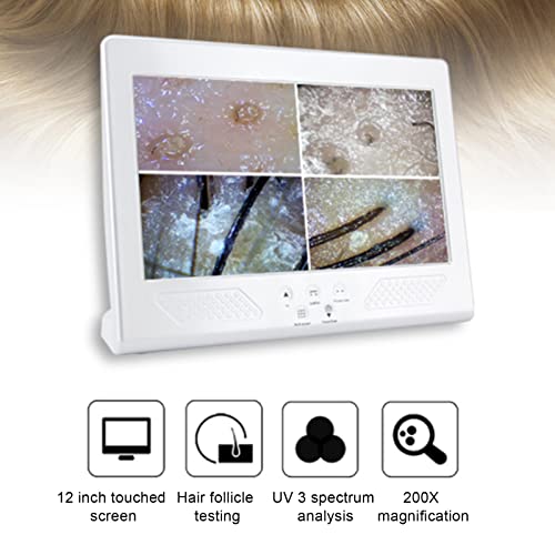 Skin Diagnosis Hair Analyzer, 12 Inch LCD Screen Scalp Hair Follicle Hair Ski...