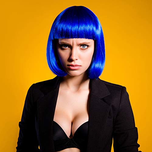 PLULON 20 Pieces Party Wigs and Sunglass Set, Neon Short Bob Wig Sunglass Pac...