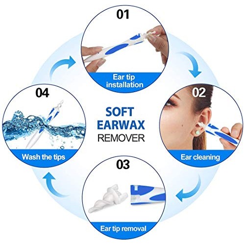Q Grips Ear Wax Remover Tool- Safe Ear Wax Removal Tool, 16 Pcs Ear Cleaner S...