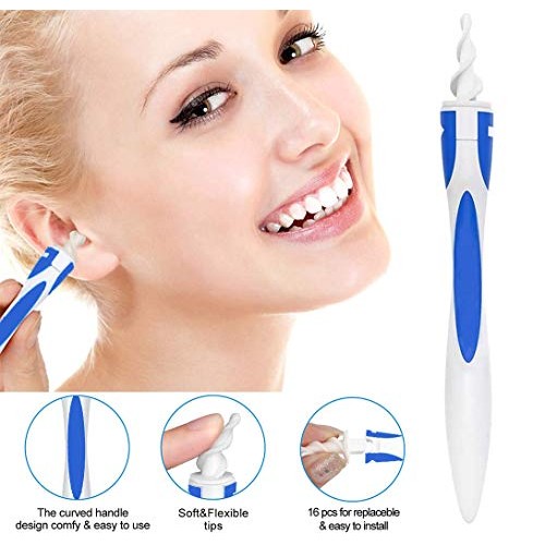 Q Grips Ear Wax Remover Tool- Safe Ear Wax Removal Tool, 16 Pcs Ear Cleaner S...