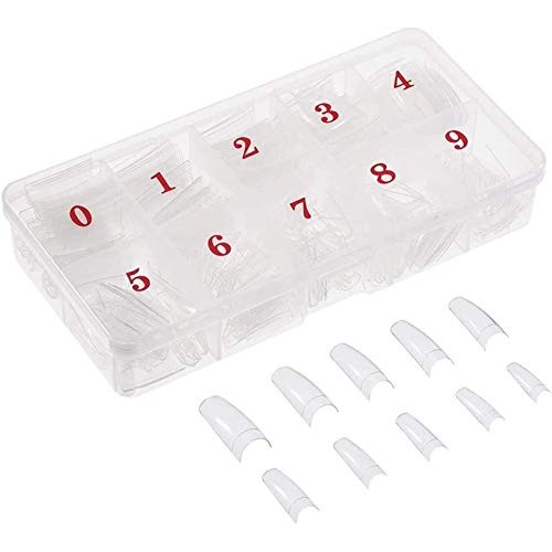 Plztou 500 Pieces Natural French Acrylic Artificial Fake False Nails Manicure...