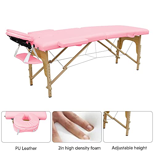 PMSW Massage Table Portable Massage Spa Bed 2 Folding PVC Massage Therapy Tab...