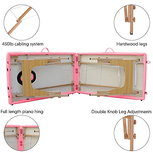 PMSW Massage Table Portable Massage Spa Bed 2 Folding PVC Massage Therapy Tab...