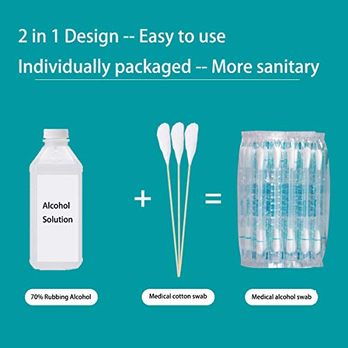 150 - Alcohol Swabs Cotton Swabsticks First Aid Kit Individually Wrapped for ...