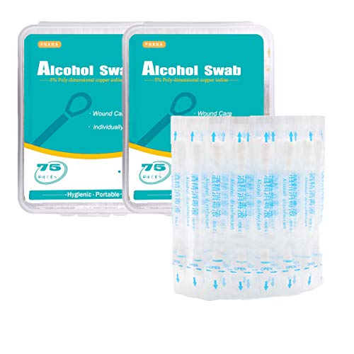 150 - Alcohol Swabs Cotton Swabsticks First Aid Kit Individually Wrapped for ...