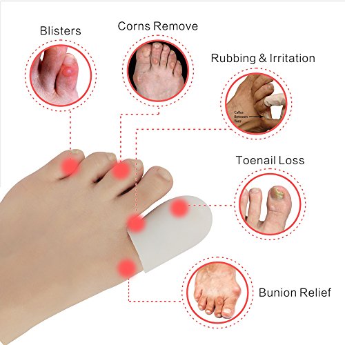 Gel Toe Caps Toe Protectors Toe Sleeves, New Material, for Blisters, Corns, H...