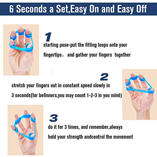 Hand Grip Strengthener, Finger Exerciser, Grip Strength Trainer (6 PCS) NEW M...