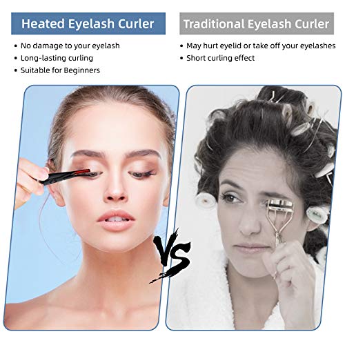 PNSSL Electric Heated Eyelash Curler 2 in 1 Duble-Sided Rechargeable Heated L...