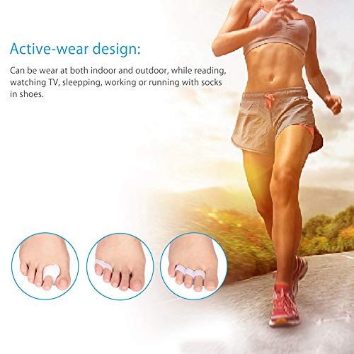 Toe Straightener Spacers, 3 Pairs Gel Toe Separators Set Washable and Reusabl...
