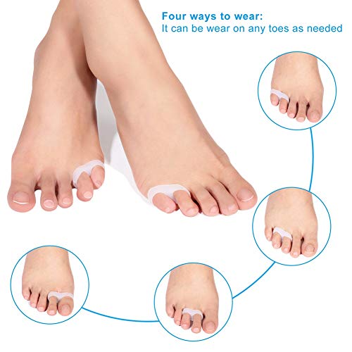Toe Straightener Spacers, 3 Pairs Gel Toe Separators Set Washable and Reusabl...