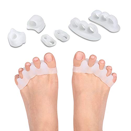 Toe Straightener Spacers, 3 Pairs Gel Toe Separators Set Washable and Reusabl...