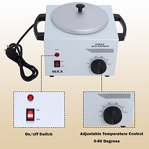 Single Pot Electric Wax Warmer Machine for Body Hair Removal Hot SPA Aluminum...