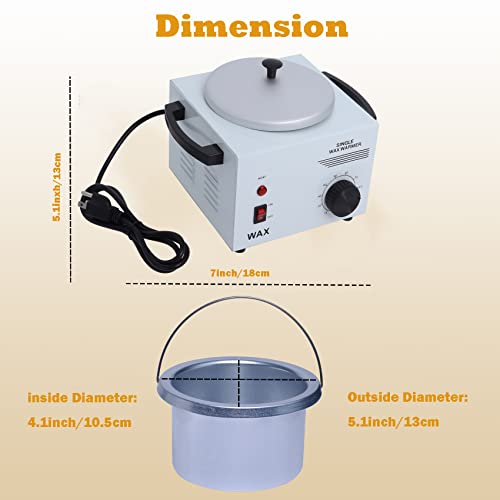 Single Pot Electric Wax Warmer Machine for Body Hair Removal Hot SPA Aluminum...