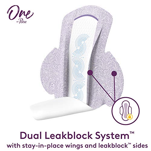 One by Poise Feminine Pads with Wings (2-in-1 Period & Bladder Leakage Pad fo...