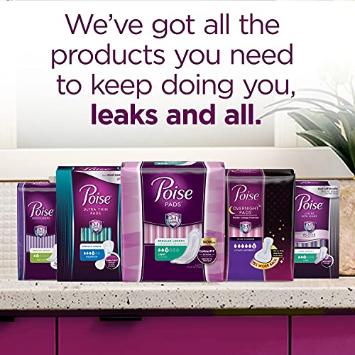 Poise Incontinence Pads for Women, Maximum Absorbency, Long, 84 Count (Pack o...
