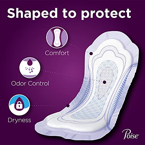 Poise Incontinence Pads for Women, Moderate Absorbency, Regular Length, 66 Co...