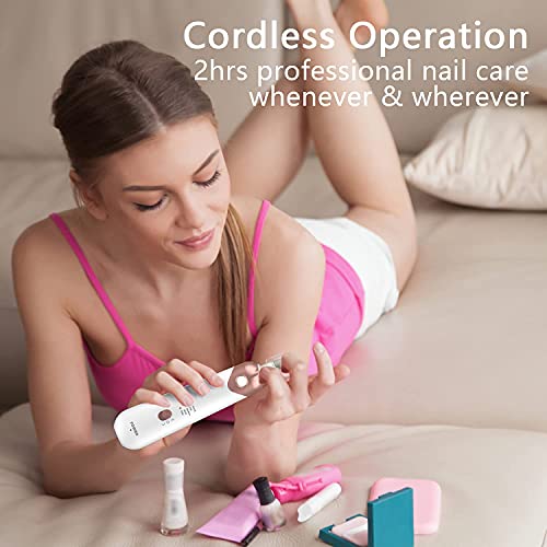 Professional Manicure Pedicure Kit, Electric Nail File Set, Cordless Electric...