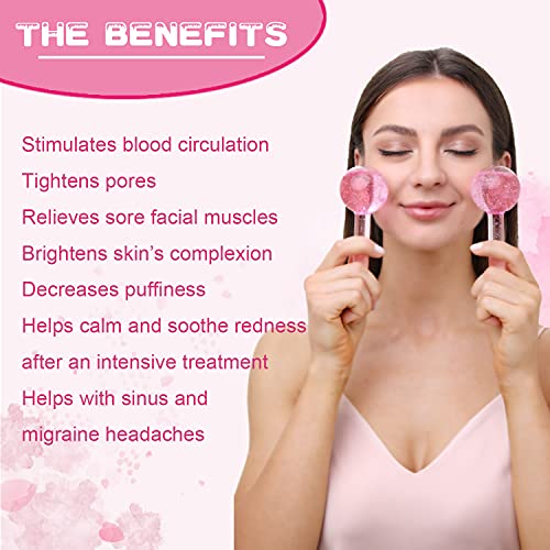 Poleview Face Massager, Ice Globes for Facials, 2PCS Cooling Globe for Face N...