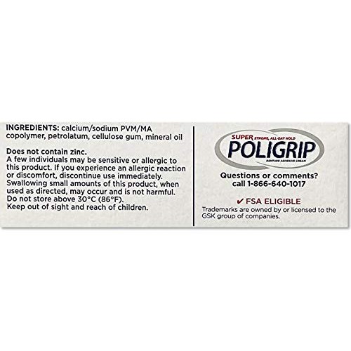 6 Super Poligrip Denture Adhesive .30oz Pocket size