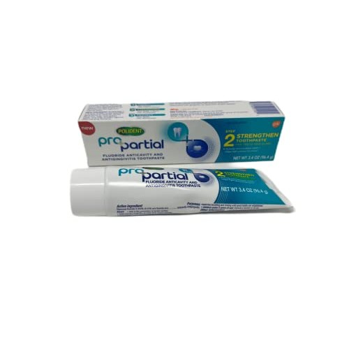 Polident 3 Step Kit ProPartial Purify Foam Cleanser, Strengthen Toothpaste, P...