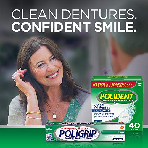 Polident Overnight Whitening Denture Cleanser Effervescent Tablets, 3x84 count