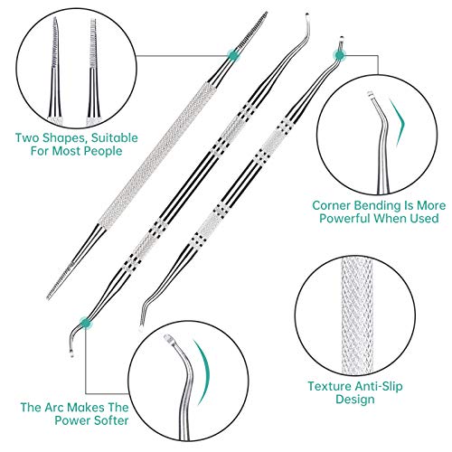 3-Pack Ingrown Toenail File And Lifters, 100% Professional Surgical Stainless...