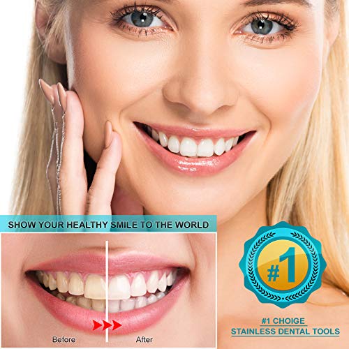 Dental Tools, 6 Pack Teeth Cleaning Tools Stainless Steel Dental Scraper, Sca...