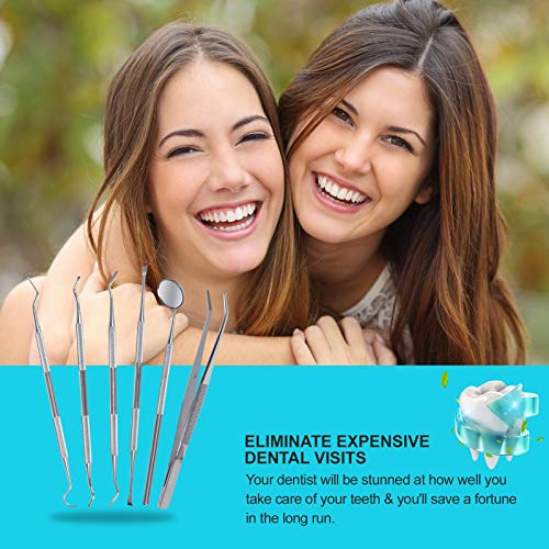 Dental Tools, 6 Pack Teeth Cleaning Tools Stainless Steel Dental Scraper, Sca...