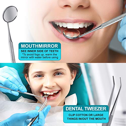 Dental Tools, 6 Pack Teeth Cleaning Tools Stainless Steel Dental Scraper, Sca...