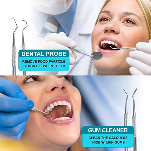 Dental Tools, 6 Pack Teeth Cleaning Tools Stainless Steel Dental Scraper, Sca...