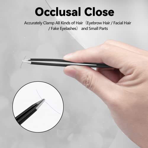 Tweezers Set for Women & Men, 4 PCS Professional Stainless Steel Eyebrow Twee...