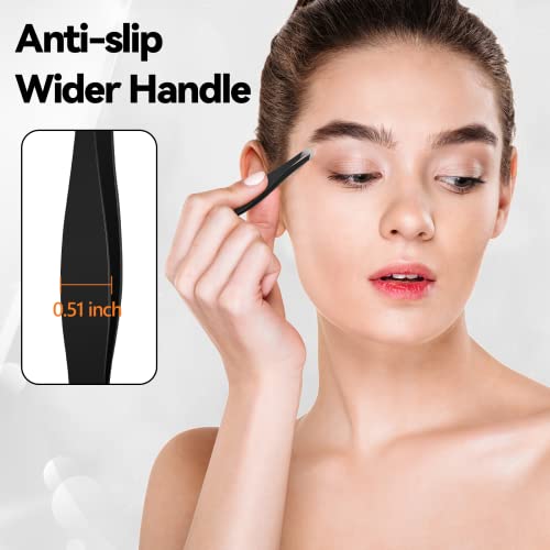 Tweezers Set for Women & Men, 4 PCS Professional Stainless Steel Eyebrow Twee...