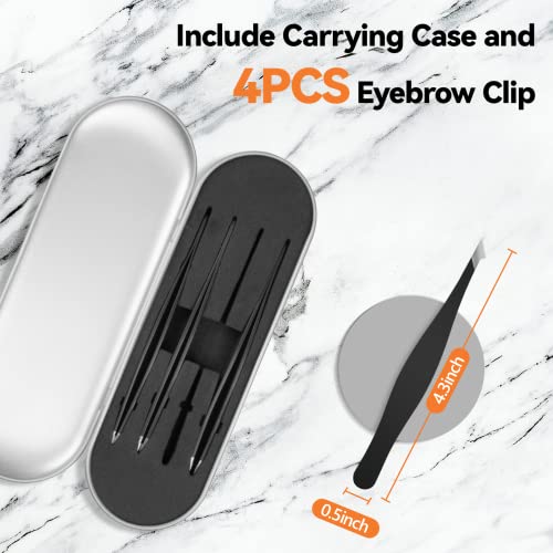 Tweezers Set for Women & Men, 4 PCS Professional Stainless Steel Eyebrow Twee...