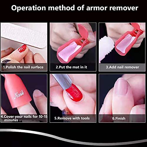 (10 Pcs Pink) Plastic Acrylic Nail Art Soak Off Cap Clip UV Gel Polish Remove...